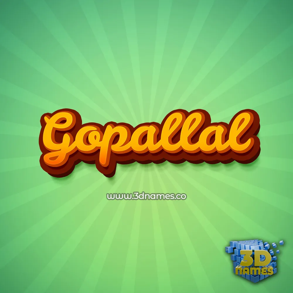 gopallal in Green Rays style - 3D name wallpaper