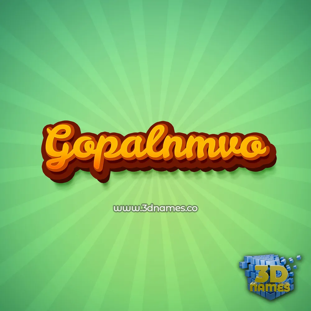 gopalnmvo in Green Rays style - 3D name wallpaper