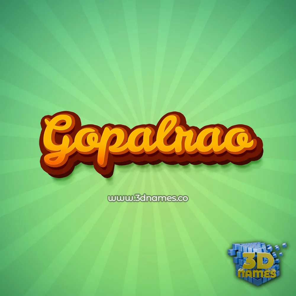 gopalrao in Green Rays style - 3D name wallpaper