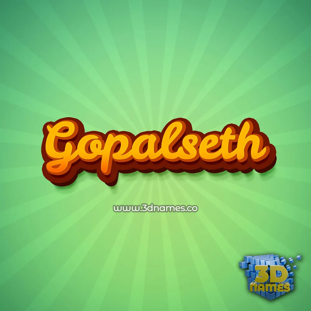 gopalseth in Green Rays style - 3D name wallpaper