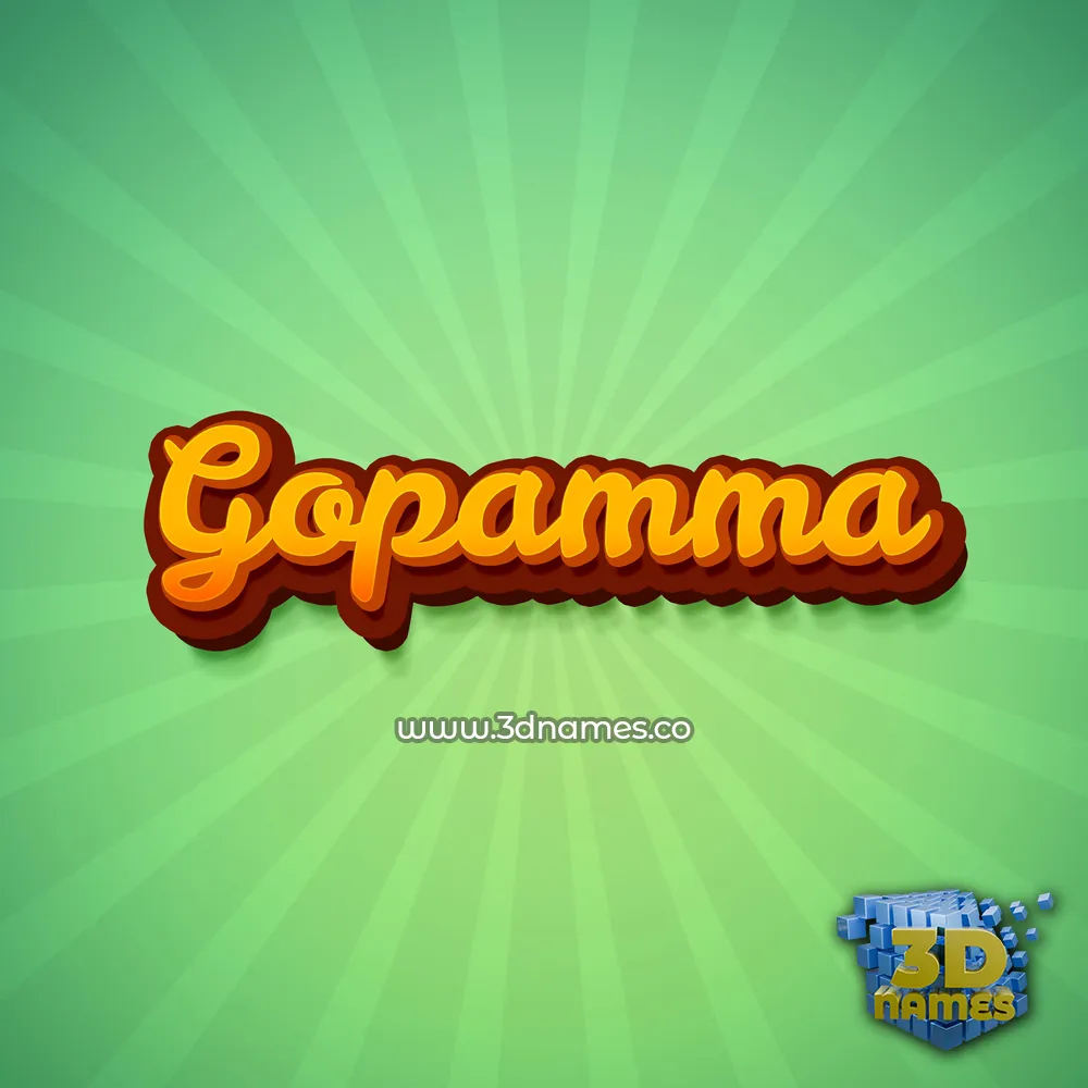 gopamma in Green Rays style - 3D name wallpaper