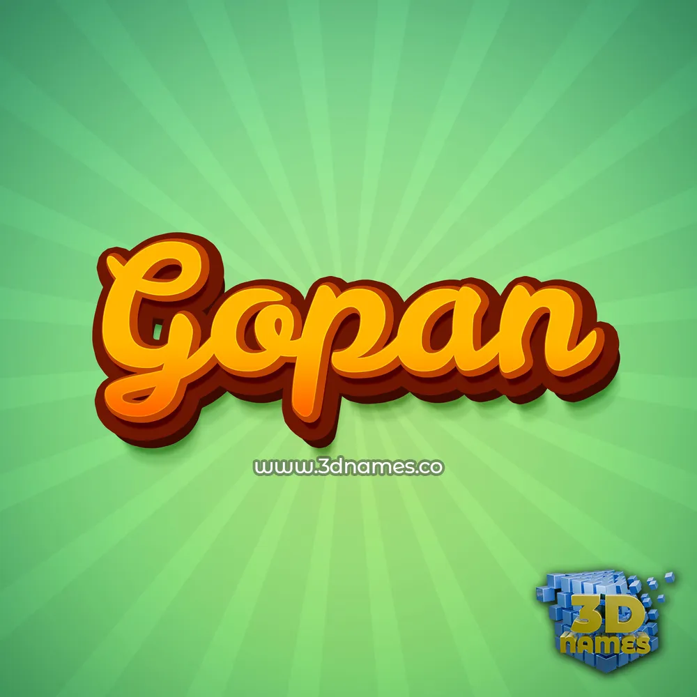 gopan in Green Rays style - 3D name wallpaper