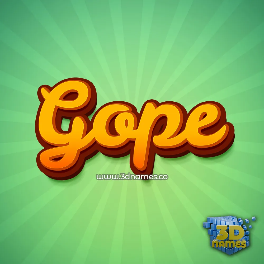 gope in Green Rays style - 3D name wallpaper