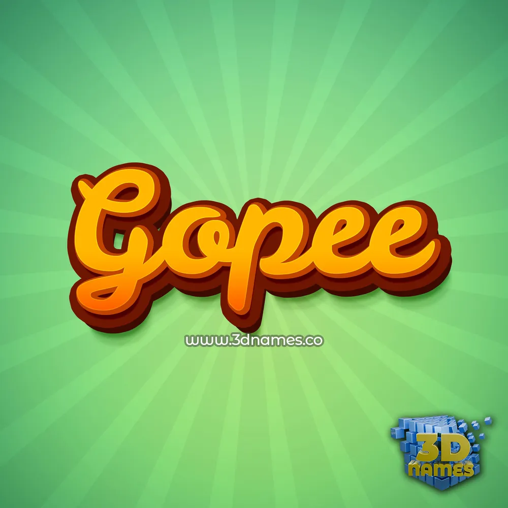 gopee in Green Rays style - 3D name wallpaper