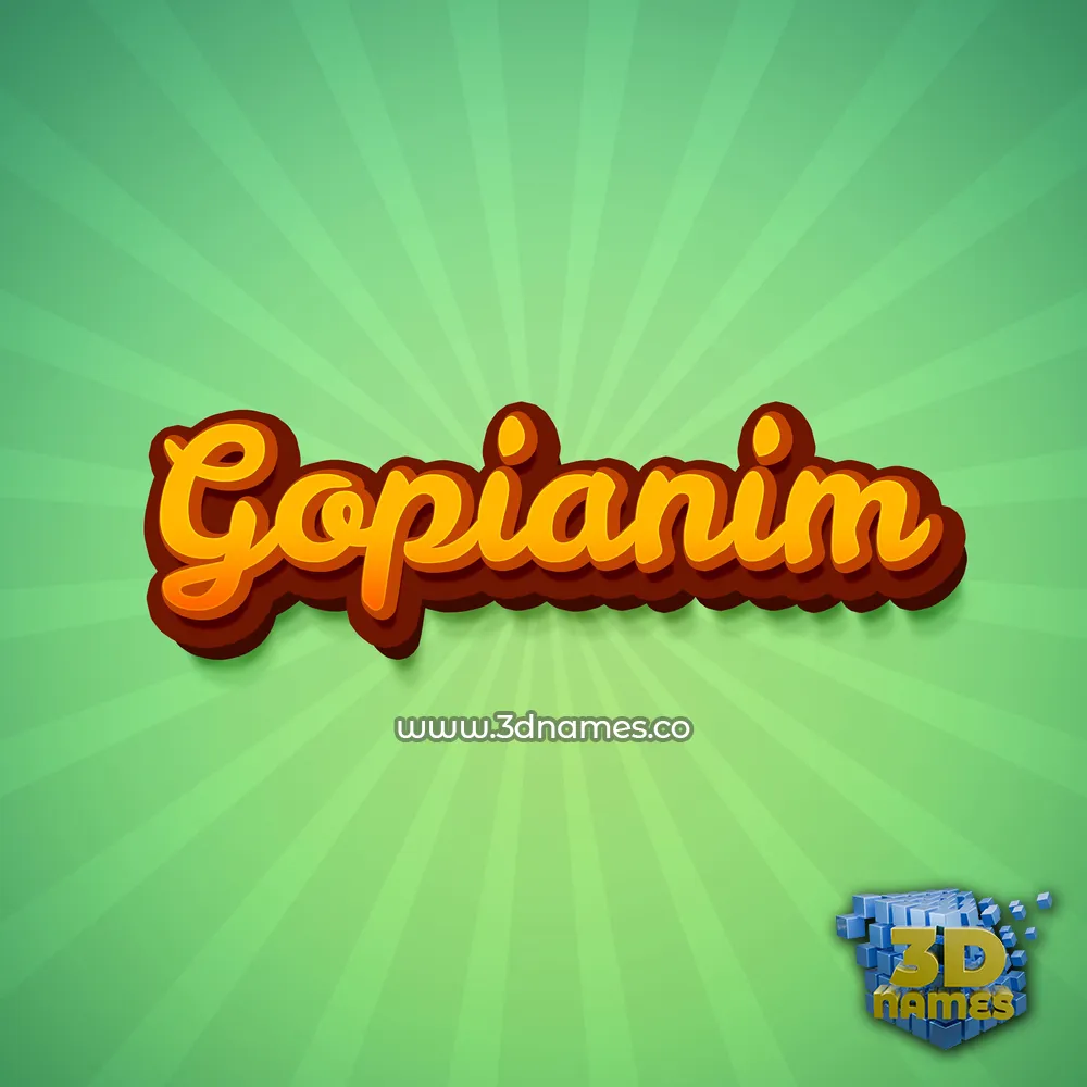 gopianim in Green Rays style - 3D name wallpaper