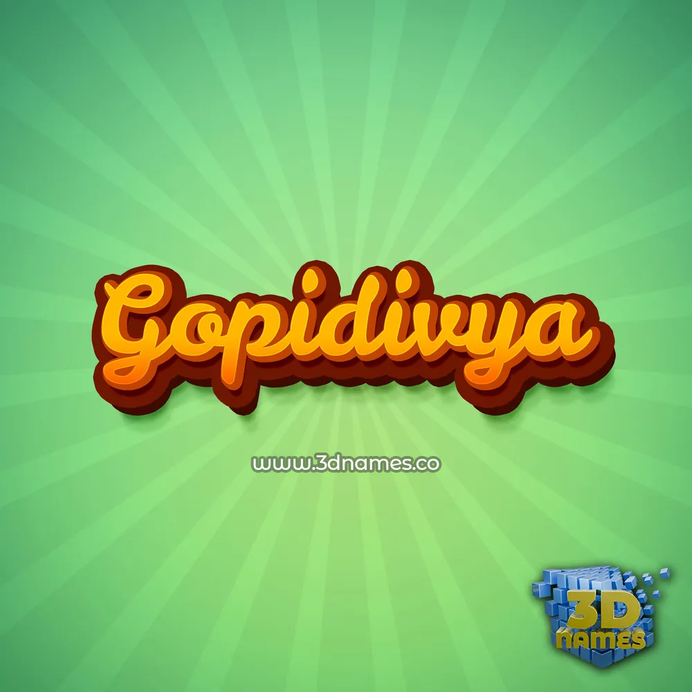 gopidivya in Green Rays style - 3D name wallpaper