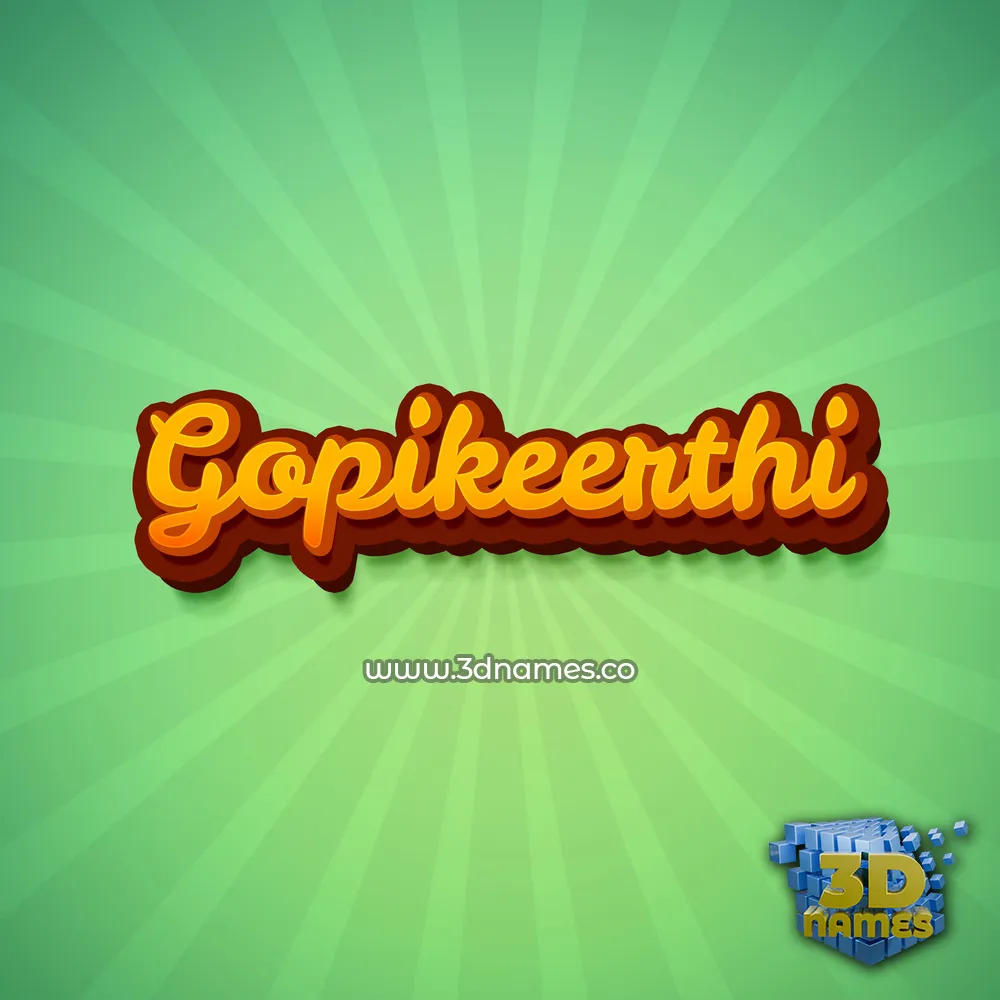 gopikeerthi in Green Rays style - 3D name wallpaper