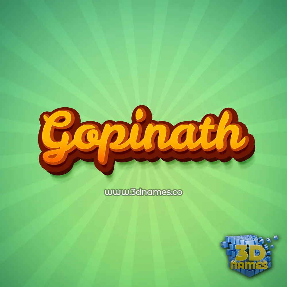 gopinath in Green Rays style - 3D name wallpaper