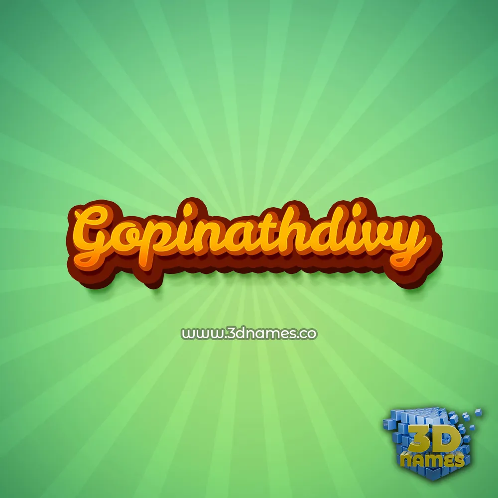 gopinathdivy in Green Rays style - 3D name wallpaper