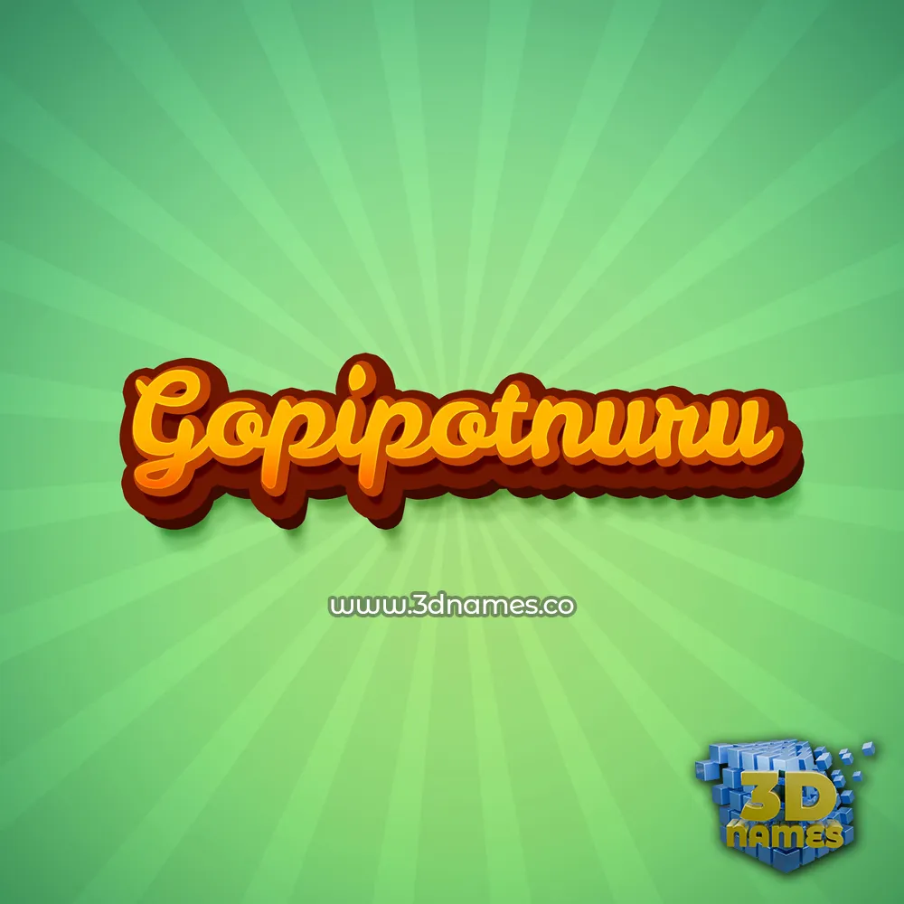 gopipotnuru in Green Rays style - 3D name wallpaper