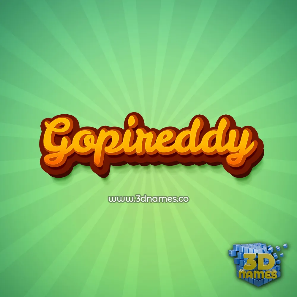 gopireddy in Green Rays style - 3D name wallpaper