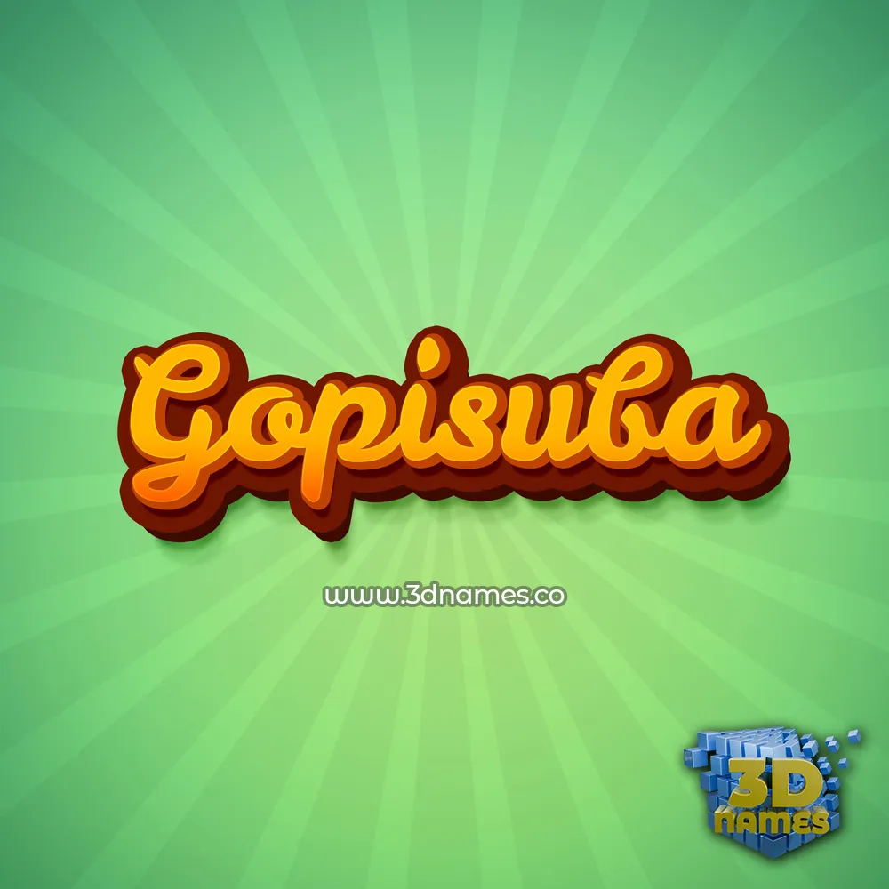 gopisuba in Green Rays style - 3D name wallpaper