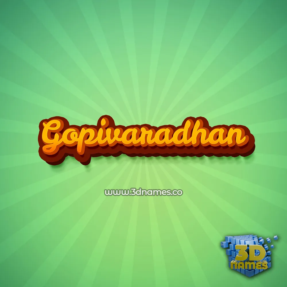 gopivaradhan in Green Rays style - 3D name wallpaper