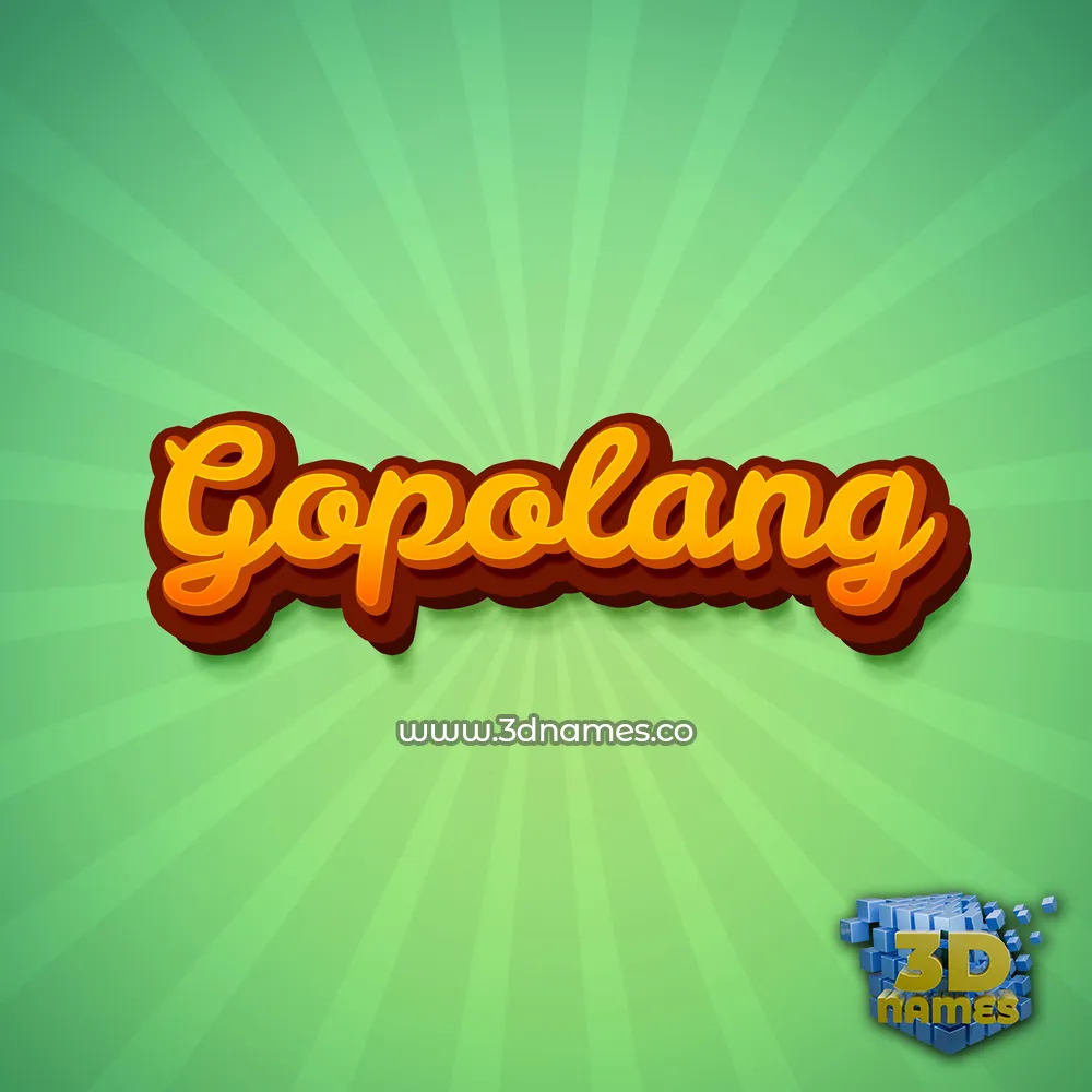gopolang in Green Rays style - 3D name wallpaper