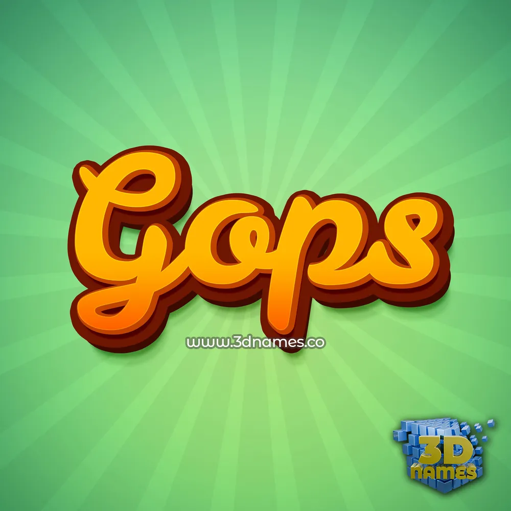 gops in Green Rays style - 3D name wallpaper
