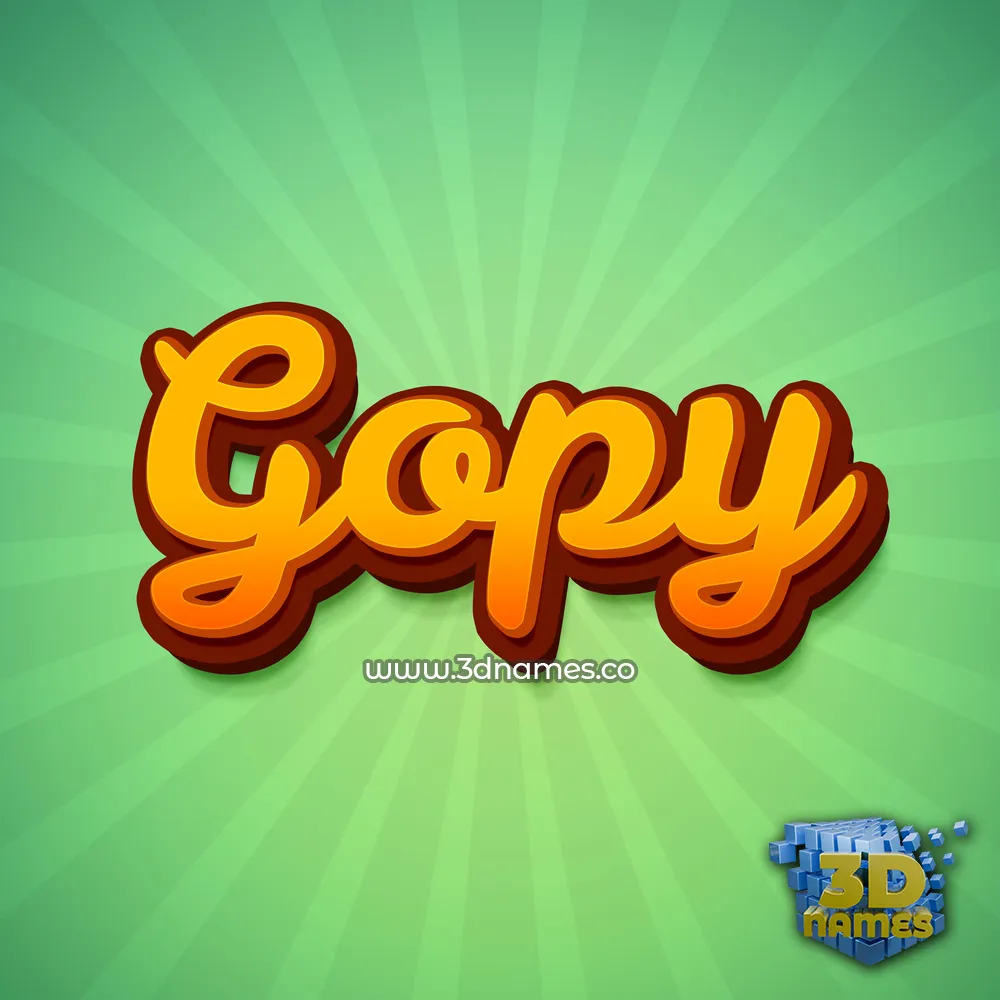 gopy in Green Rays style - 3D name wallpaper