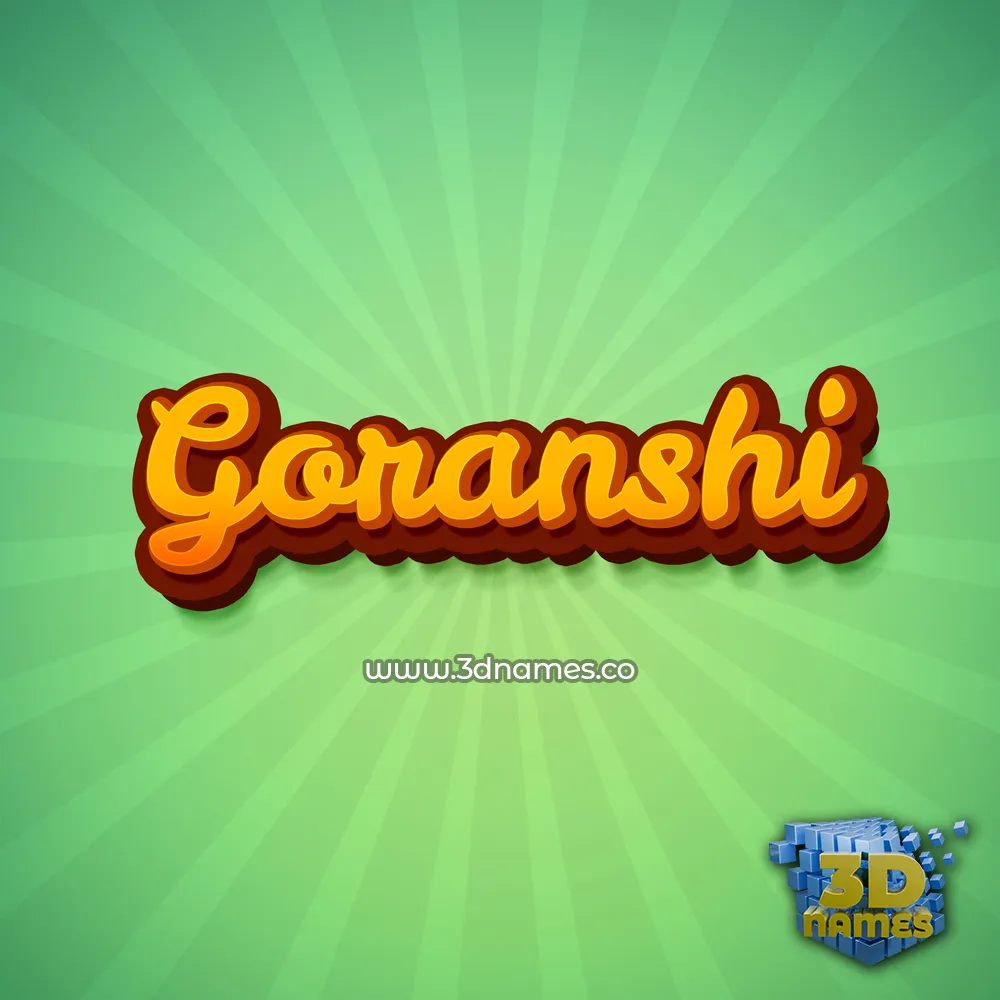 goranshi in Green Rays style - 3D name wallpaper