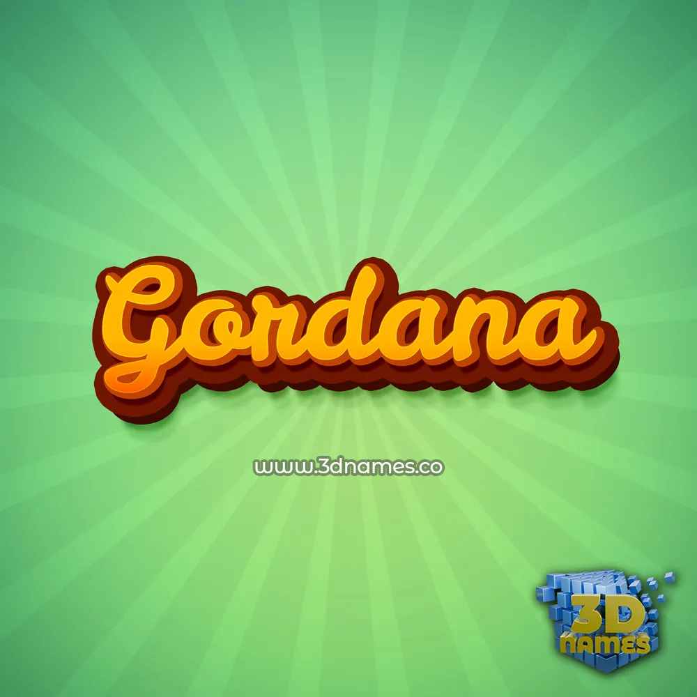gordana in Green Rays style - 3D name wallpaper