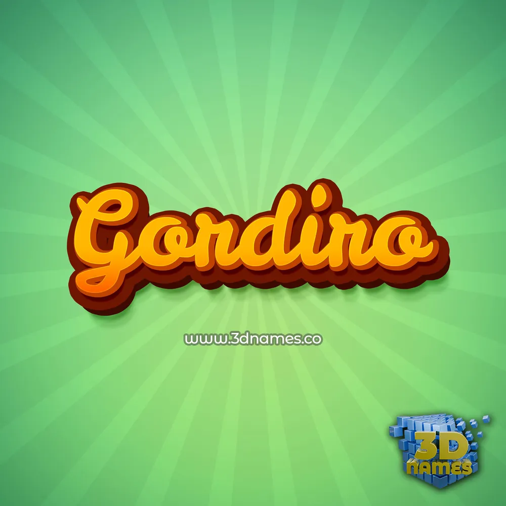 gordiro in Green Rays style - 3D name wallpaper