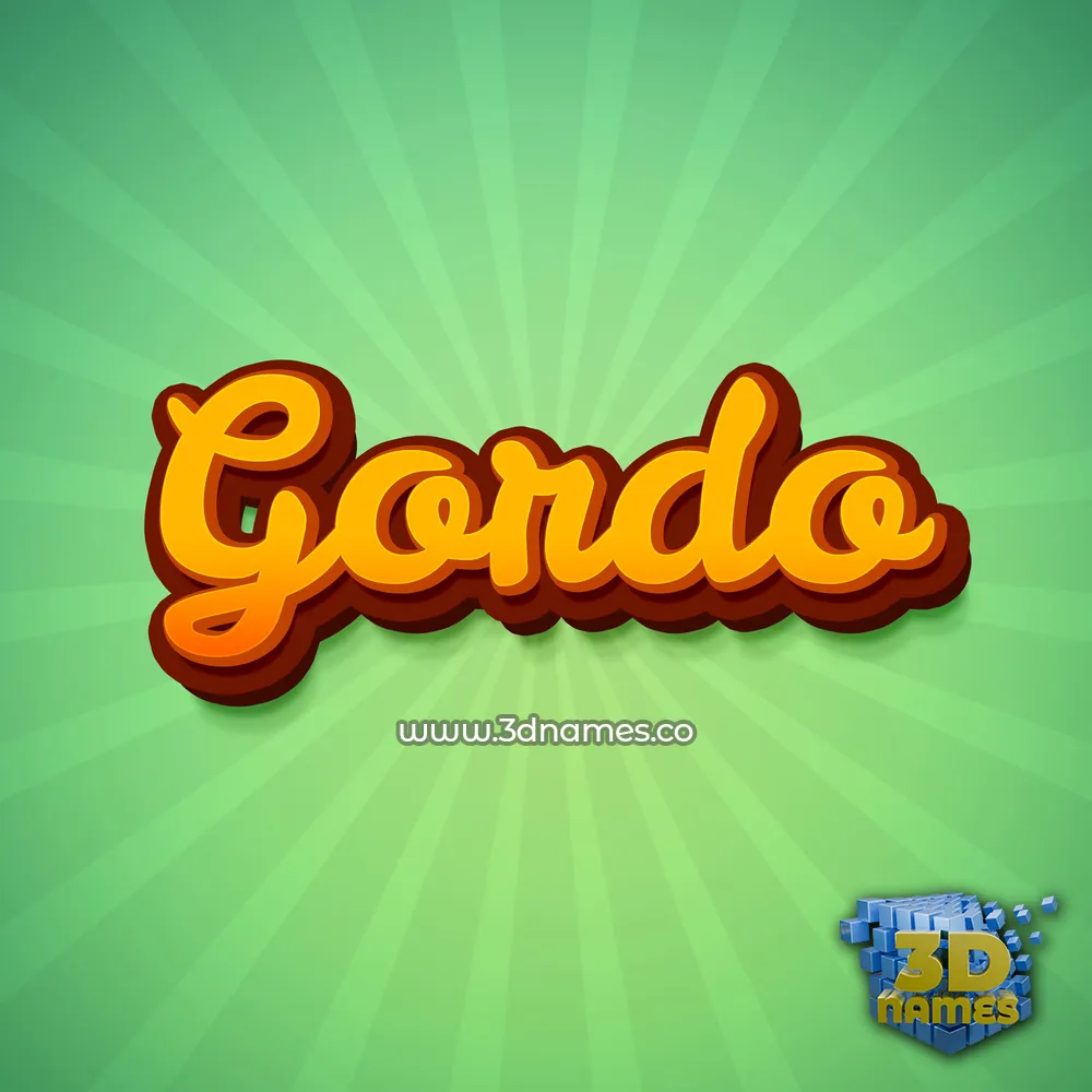 gordo in Green Rays style - 3D name wallpaper