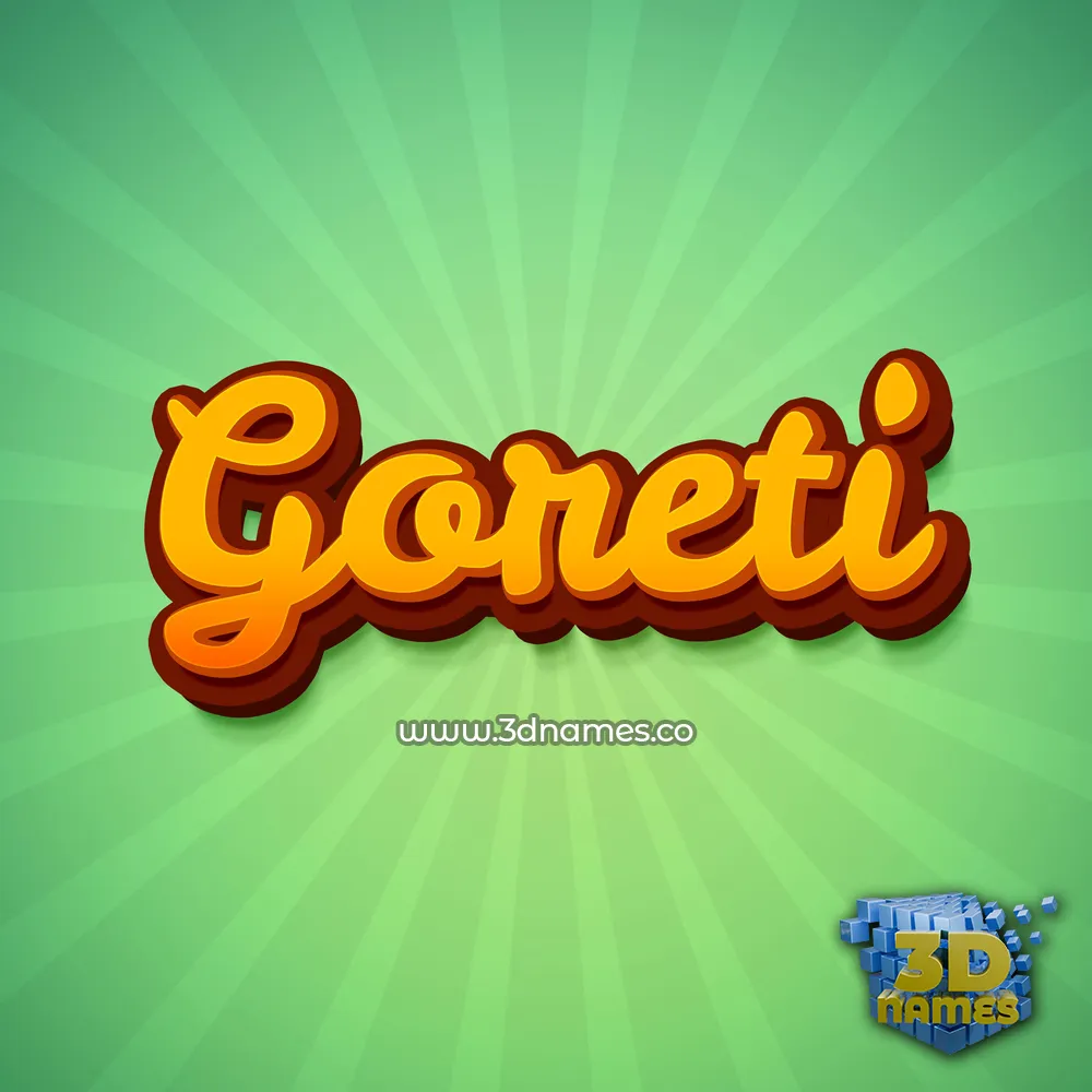 goreti in Green Rays style - 3D name wallpaper