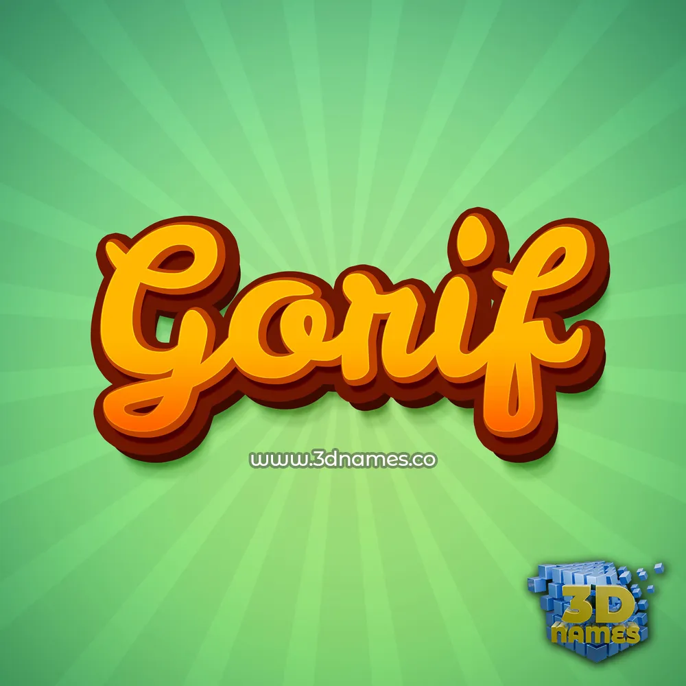 gorif in Green Rays style - 3D name wallpaper