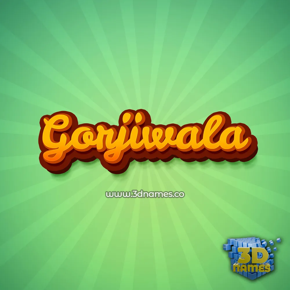 gorjiwala in Green Rays style - 3D name wallpaper