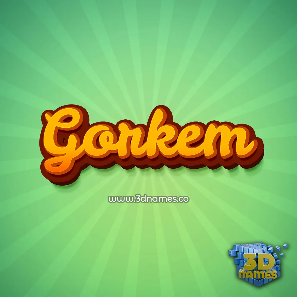 gorkem in Green Rays style - 3D name wallpaper