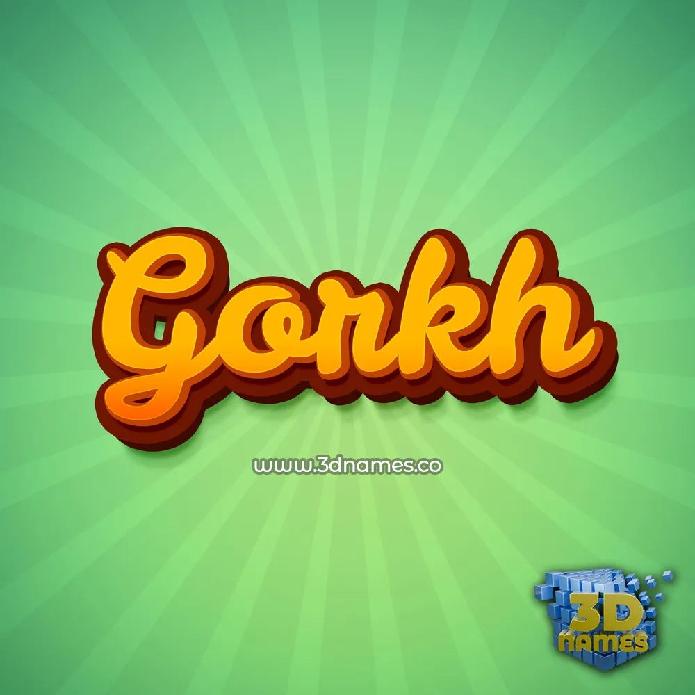 gorkh in Green Rays style - 3D name wallpaper