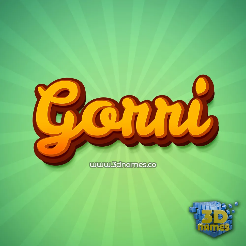 gorri in Green Rays style - 3D name wallpaper