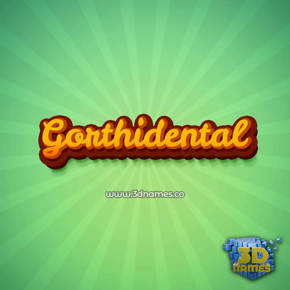 gorthidental in Green Rays style - 3D name wallpaper