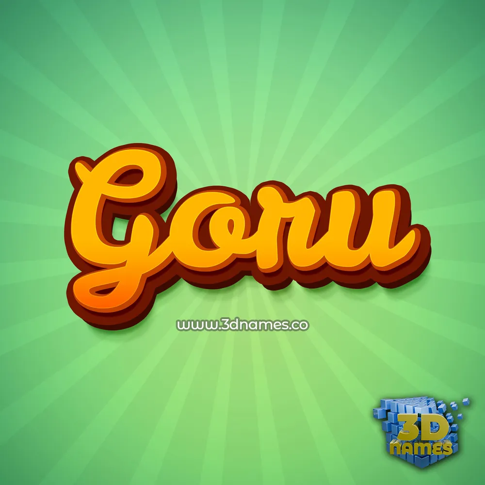 goru in Green Rays style - 3D name wallpaper