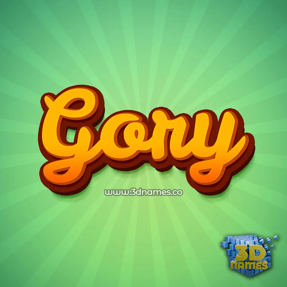 gory in Green Rays style - 3D name wallpaper