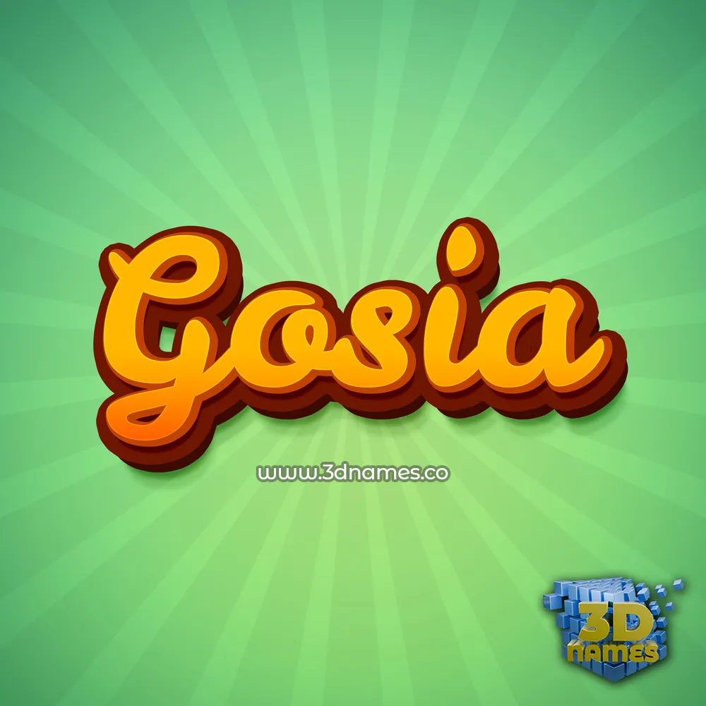 gosia in Green Rays style - 3D name wallpaper