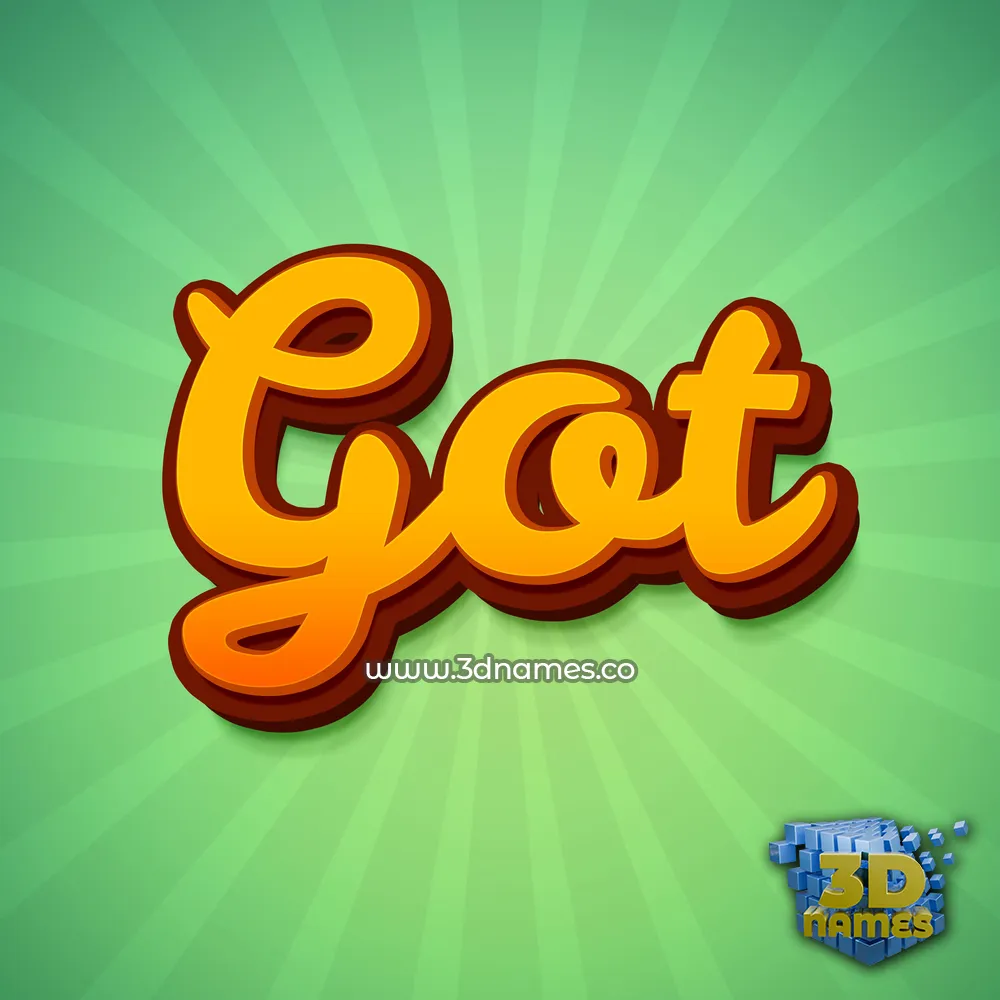 got in Green Rays style - 3D name wallpaper