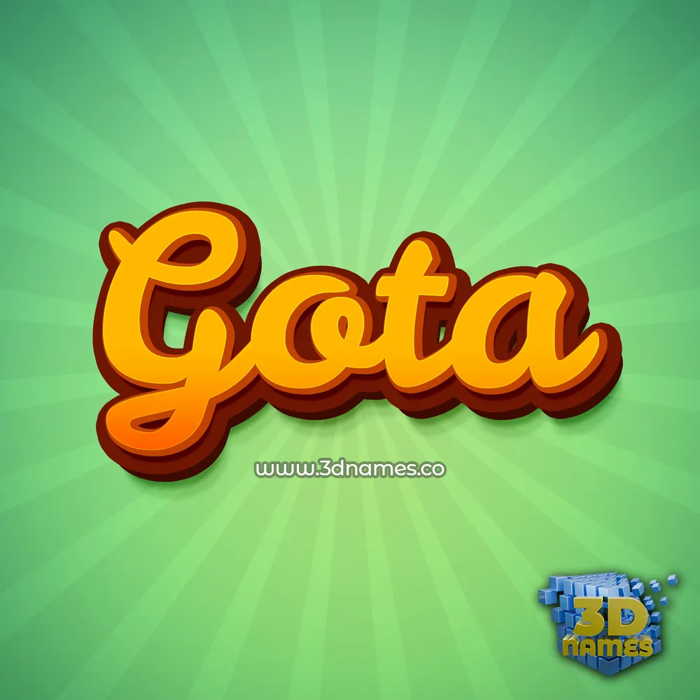 gota in Green Rays style - 3D name wallpaper