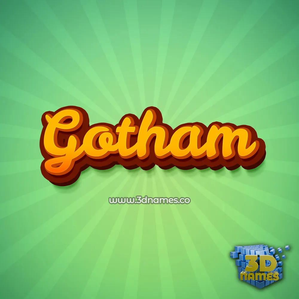 gotham in Green Rays style - 3D name wallpaper