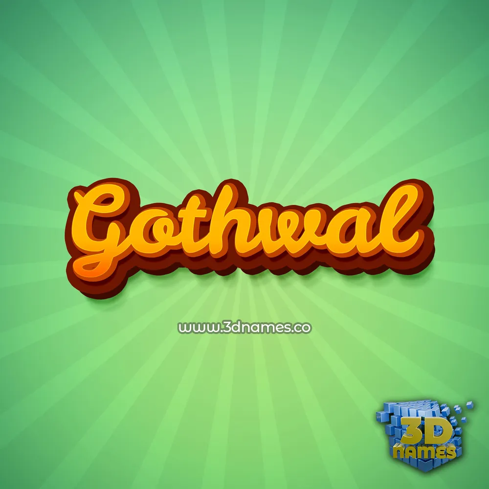gothwal in Green Rays style - 3D name wallpaper