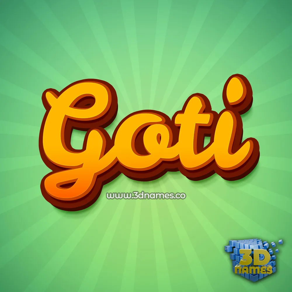 goti in Green Rays style - 3D name wallpaper