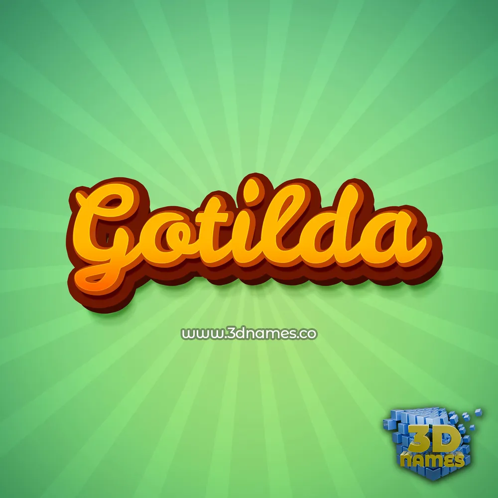 gotilda in Green Rays style - 3D name wallpaper