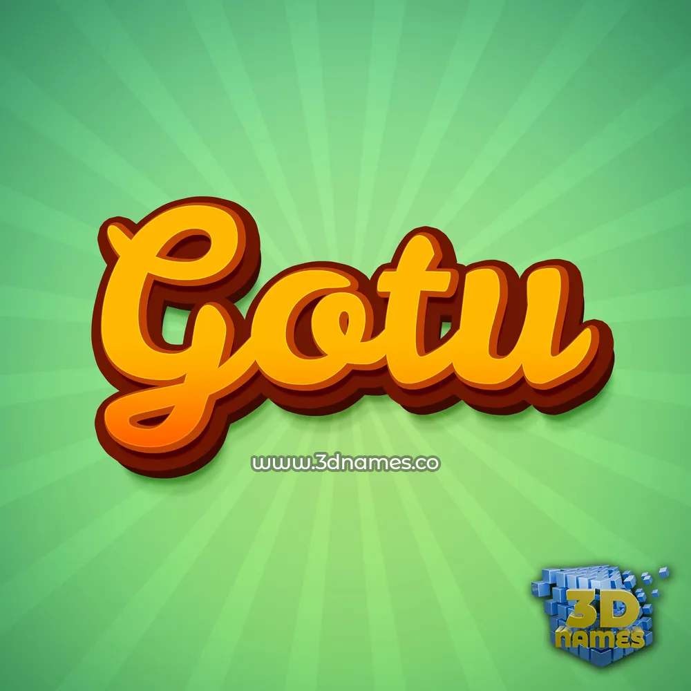 gotu in Green Rays style - 3D name wallpaper