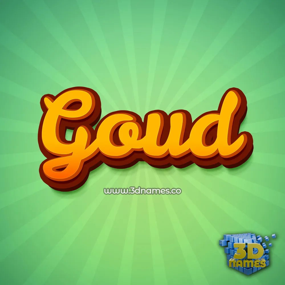 goud in Green Rays style - 3D name wallpaper