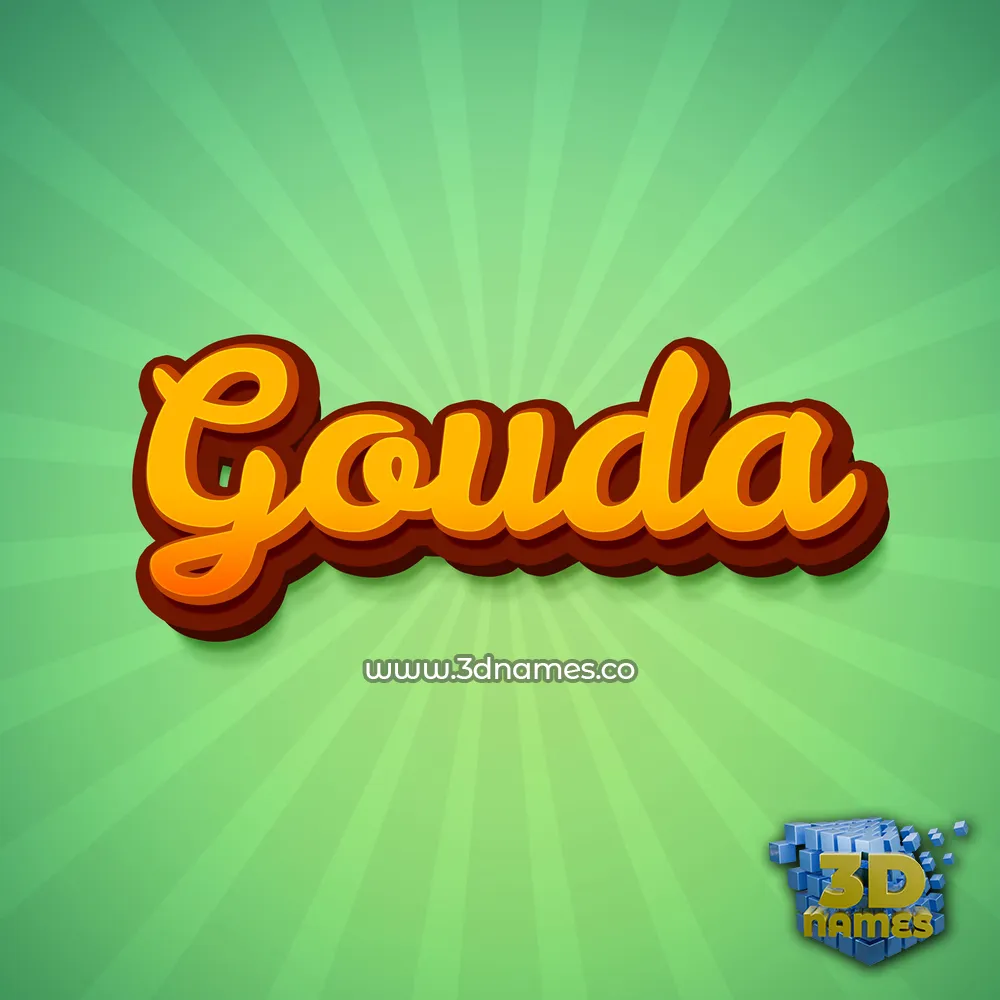 gouda in Green Rays style - 3D name wallpaper