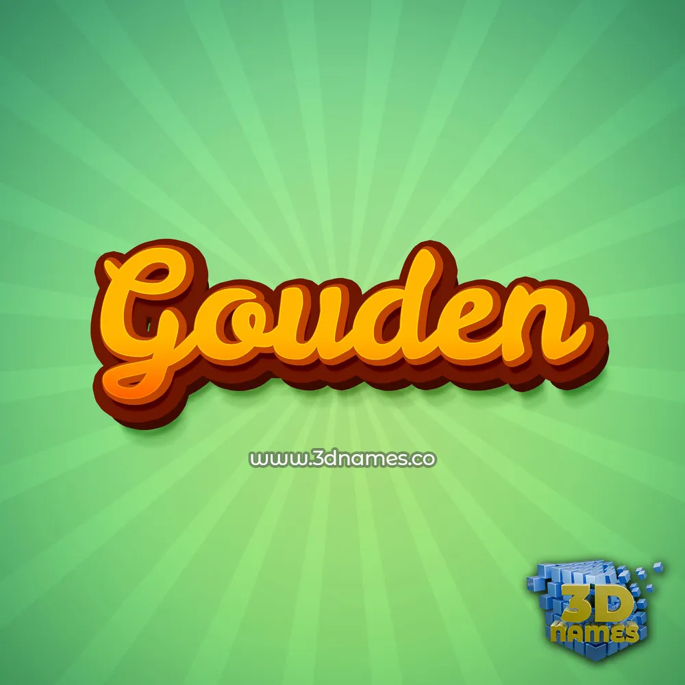 gouden in Green Rays style - 3D name wallpaper