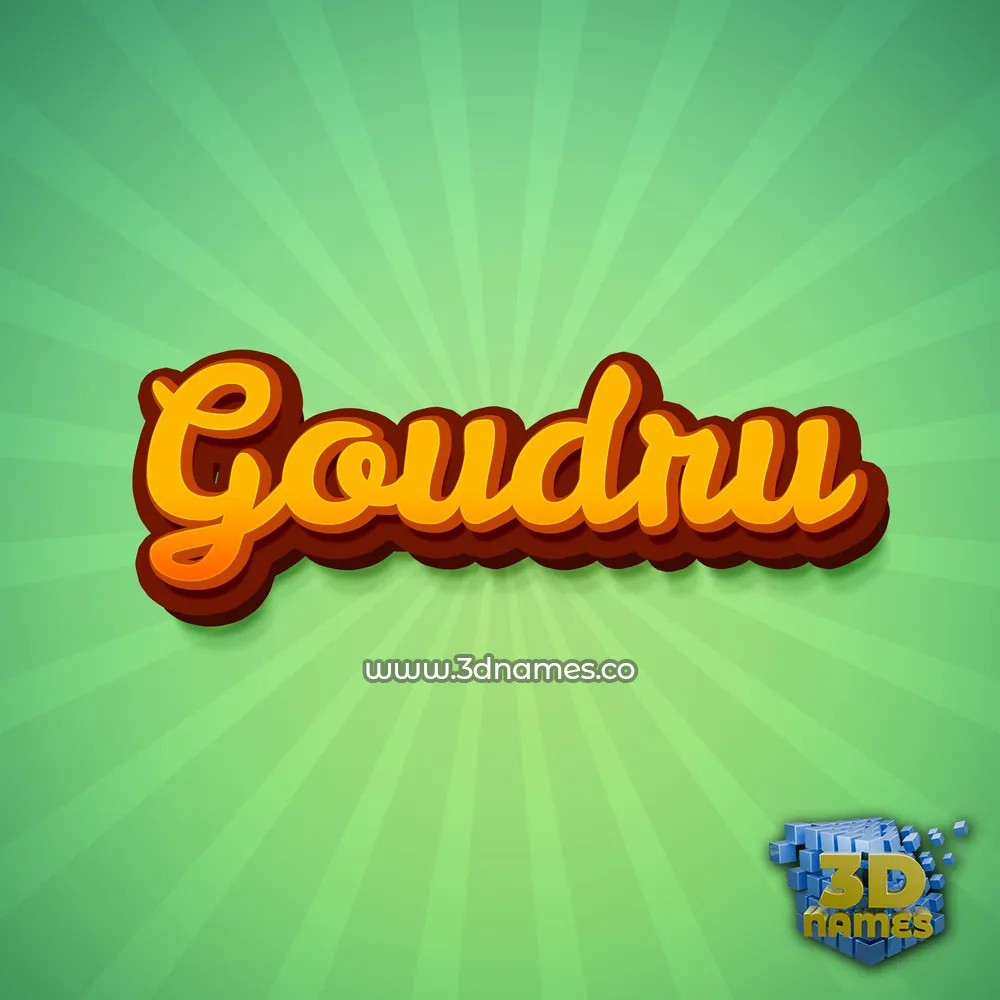 goudru in Green Rays style - 3D name wallpaper