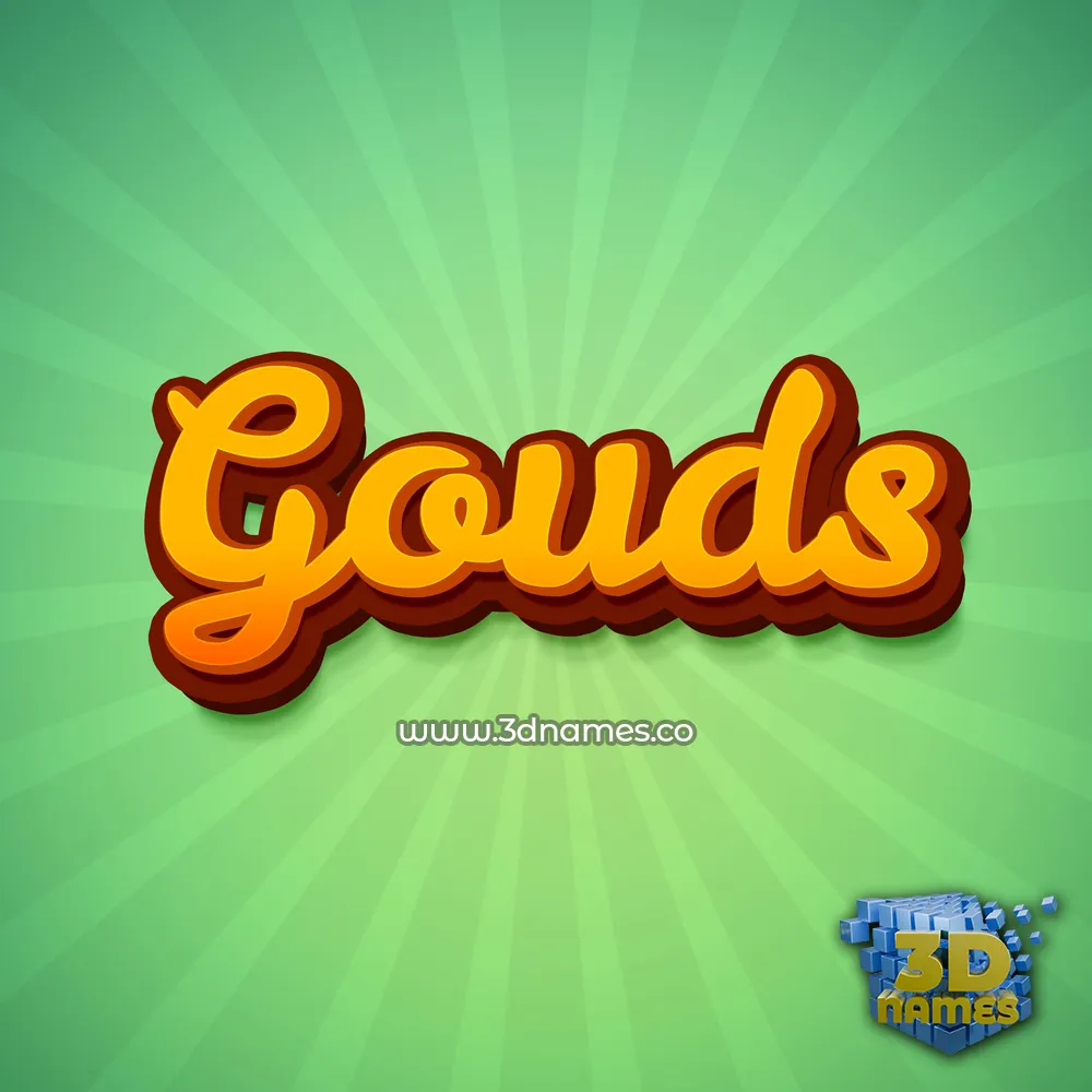 gouds in Green Rays style - 3D name wallpaper