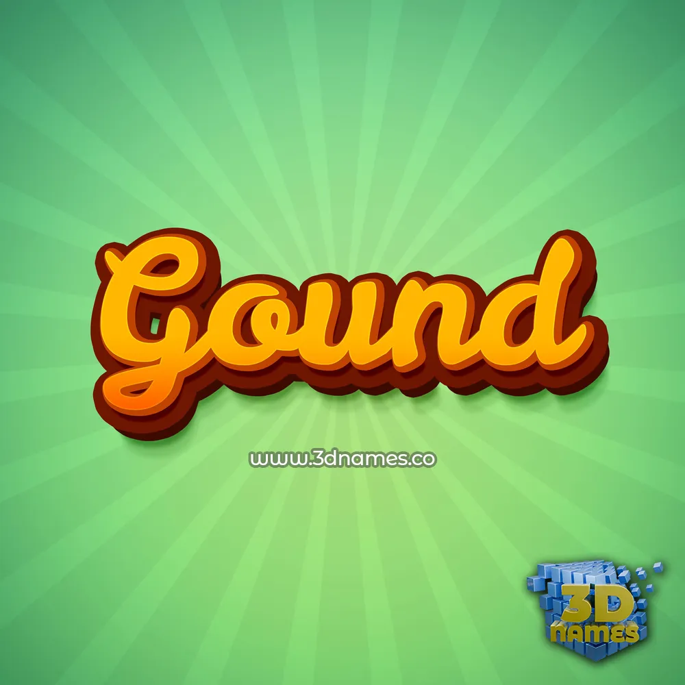 gound in Green Rays style - 3D name wallpaper