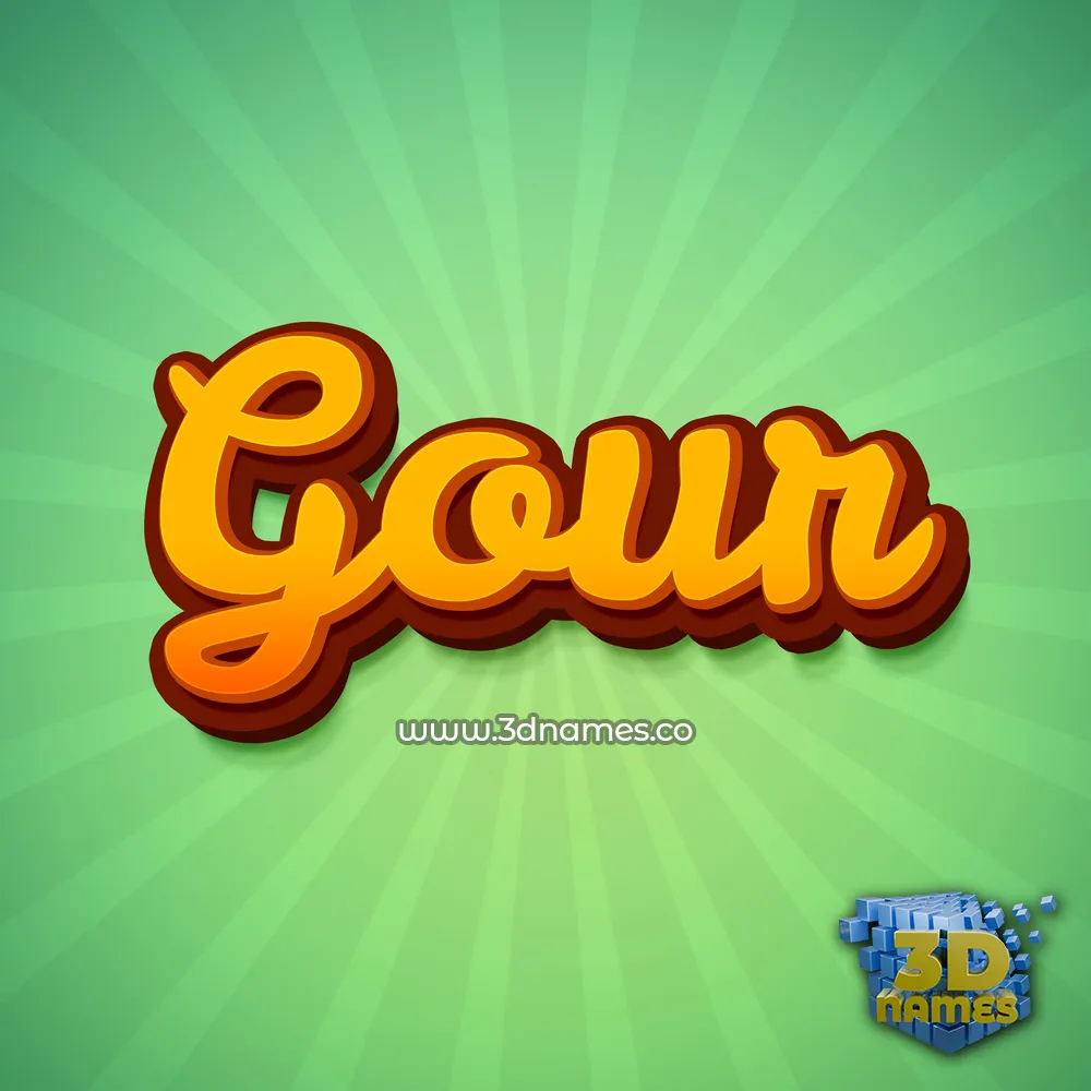 gour in Green Rays style - 3D name wallpaper