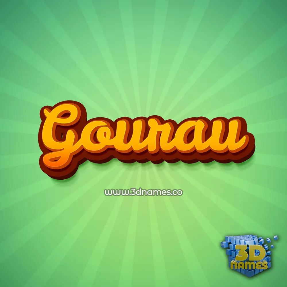 gourau in Green Rays style - 3D name wallpaper