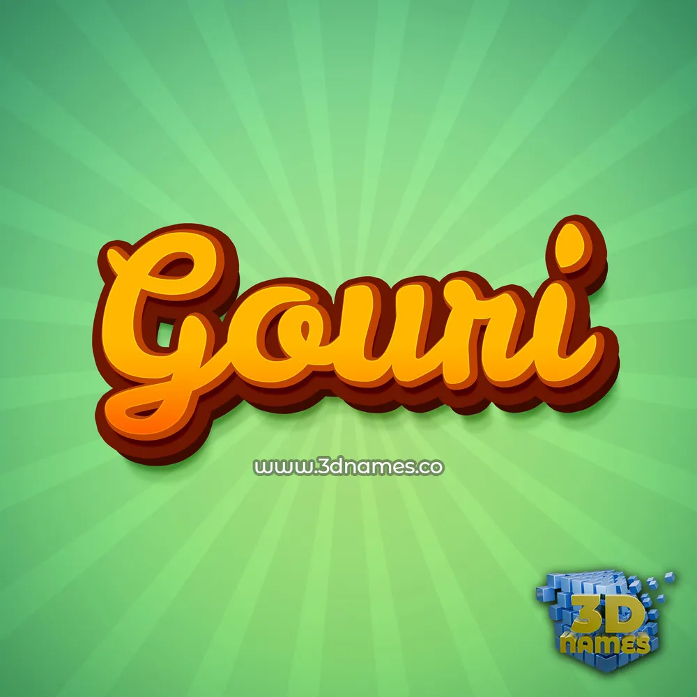 gouri in Green Rays style - 3D name wallpaper